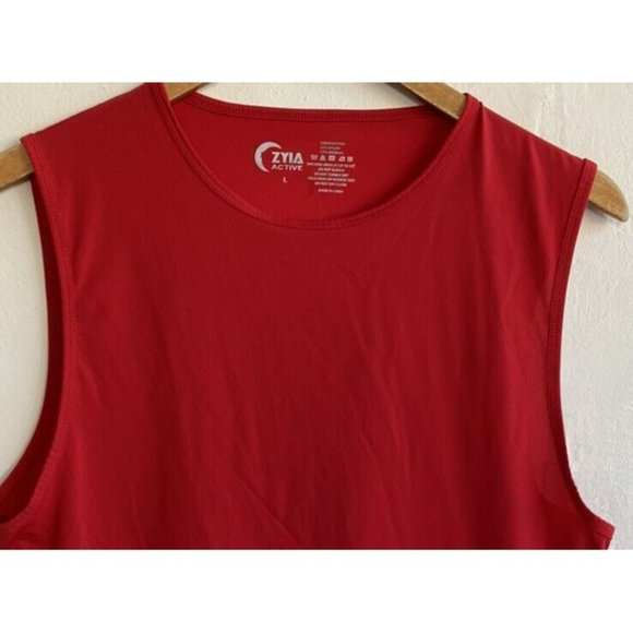 COPY - ZYIA Active Tank Top Red Large Sleeveless Nylon Stretch Gym Run Workout - Picture 2 of 7